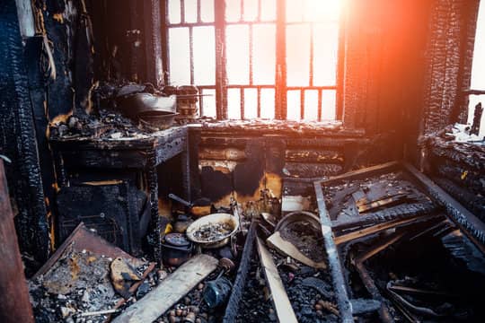 Fire damage and insurance claim