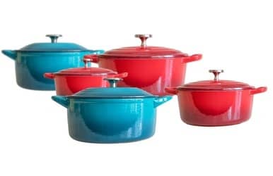 Enamelled cast iron pans